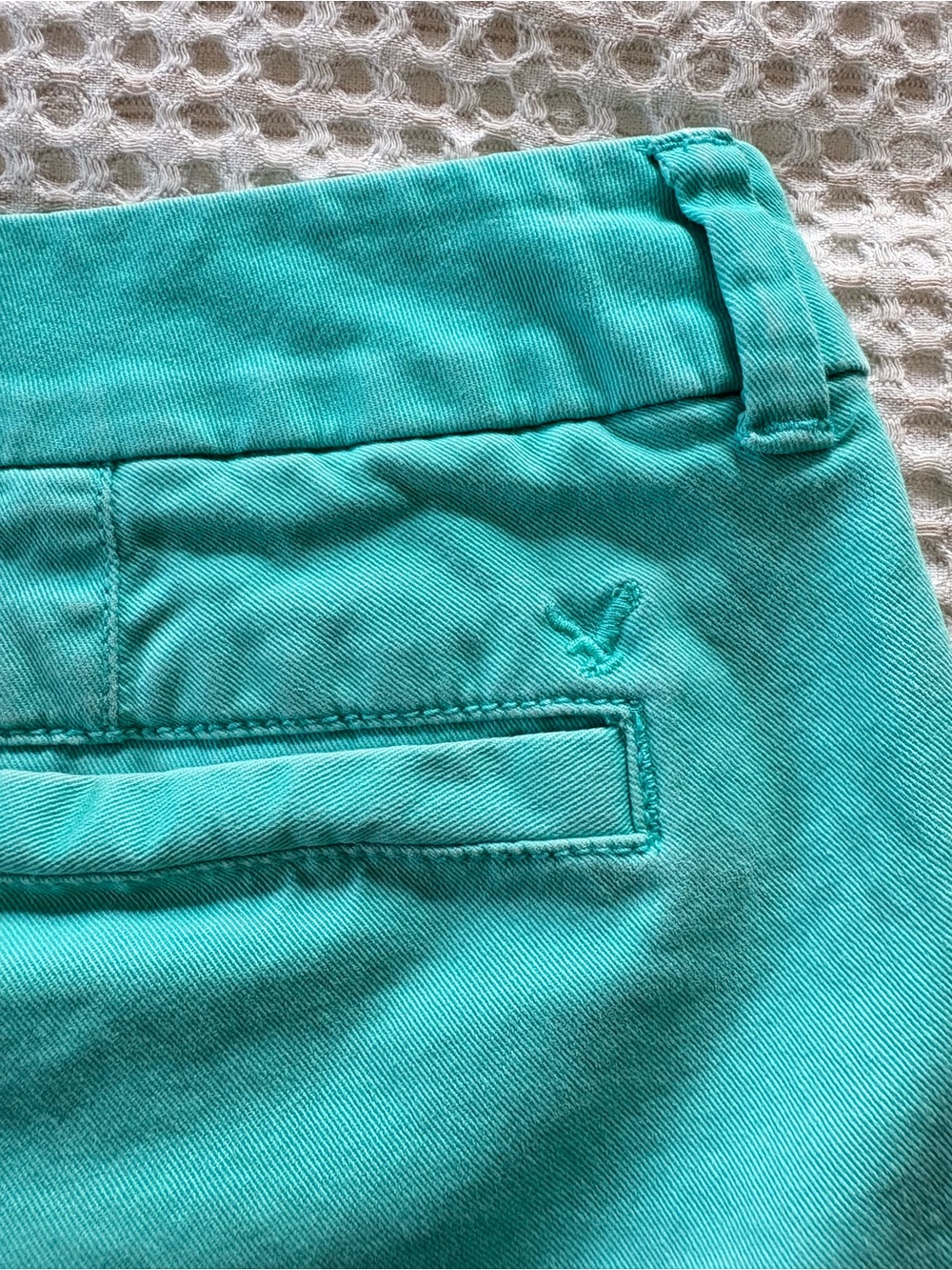 Womens Teal Chino Shorts - Stretch Midi Size 8, 5” inseam - Summer Casual - Picture 7 of 11